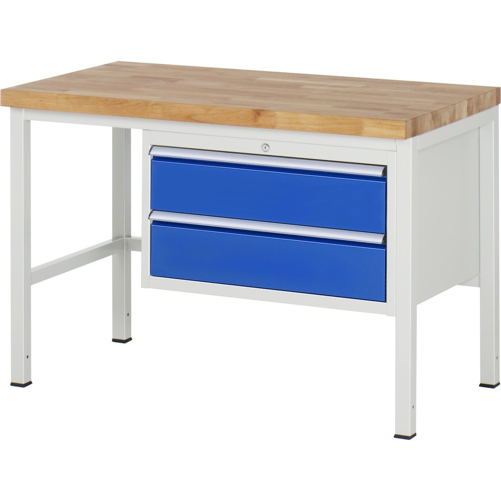 Produktabbildung Nr. 1: RAU Établi série 8000, HxlxP 840 x 1 250 x 700 mm, 2 tiroirs extractibles à 100 % 2 x 180 mm, capacité de charge des tiroirs 75 kg