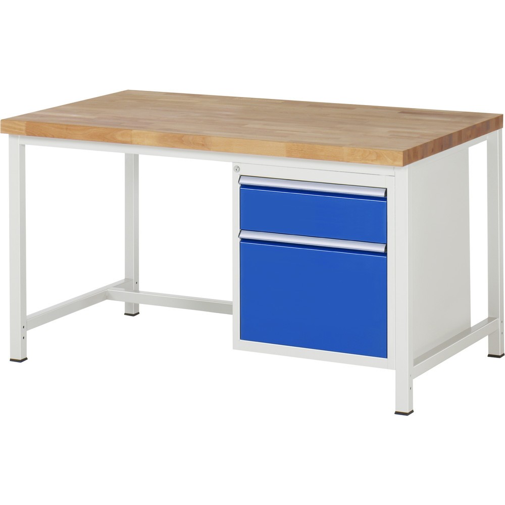 Produktabbildung Nr. 1: RAU Établi série 8000, HxlxP 840-1 040 x 1 500 x 900 mm, 2 tiroirs extractibles à 100 % 1 x 180, 1 x 360 mm, capacité de charge des tiroirs 100 kg