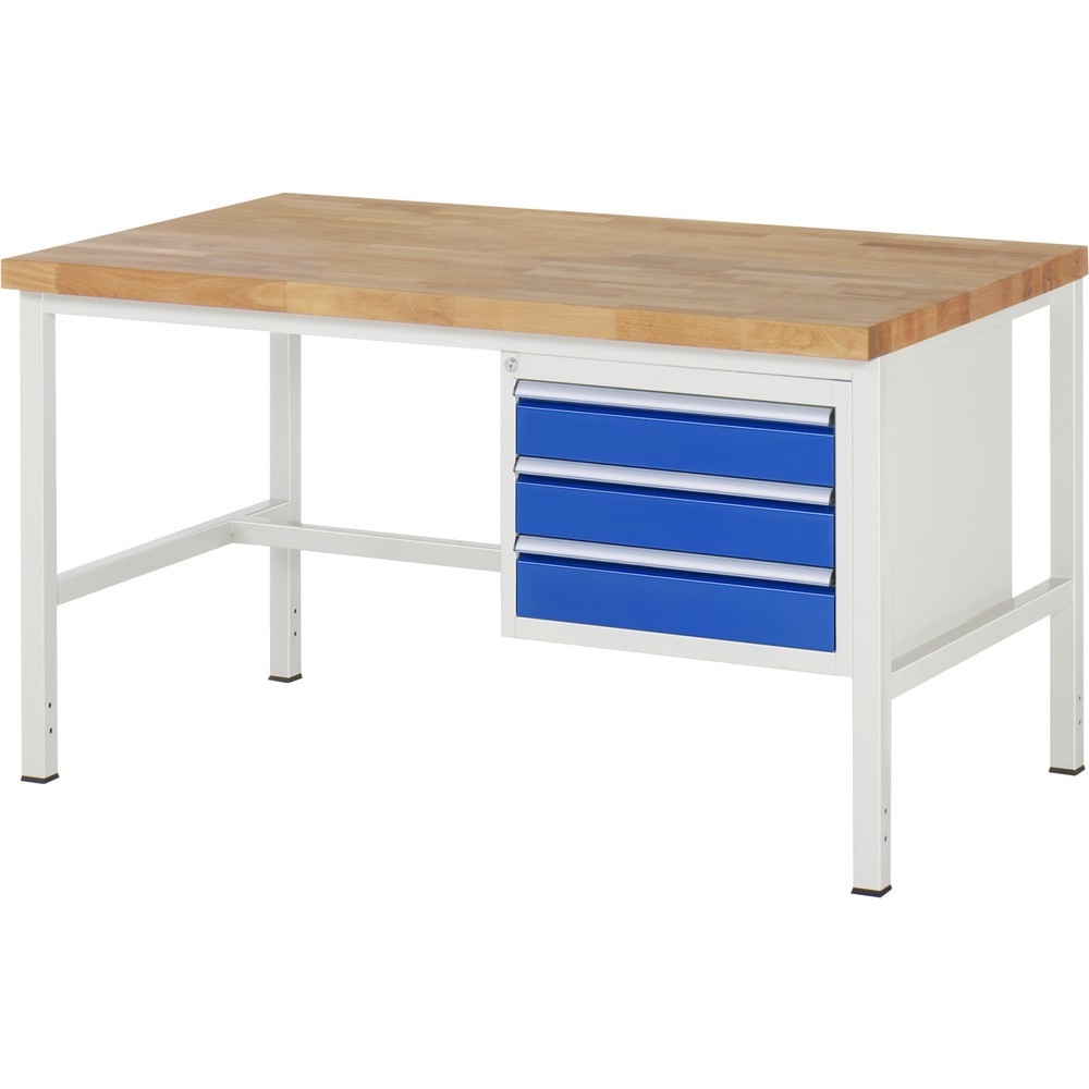 Produktabbildung Nr. 1: RAU Établi série 8000, HxlxP 840-1 040 x 1 500 x 900 mm, 3 tiroirs extractibles à 100 % 3 x 120 mm, capacité de charge des tiroirs 100 kg
