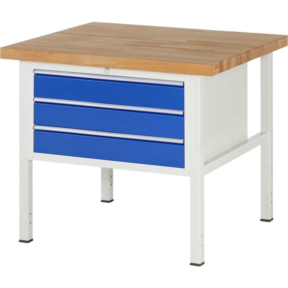 Produktabbildung Nr. 1: RAU Établi série 8000, HxlxP 840 x 1 000 x 900 mm, 3 tiroirs extractibles à 90 % 3 x 120 mm, capacité de charge des tiroirs 75 kg
