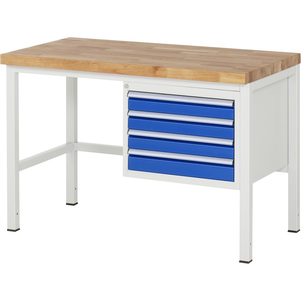 Produktabbildung Nr. 1: RAU Établi série 8000, HxlxP 840-1 040 x 1 250 x 700 mm, 4 tiroirs extractibles à 100 % 4 x 90 mm, capacité de charge des tiroirs 100 kg