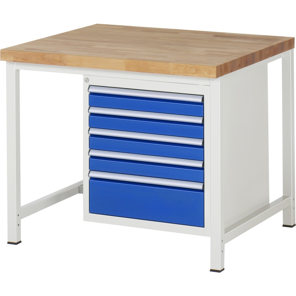 Produktabbildung Nr. 1: RAU Établi série 8000, HxlxP 840 x 1 000 x 900 mm, 5 tiroirs extractibles à 90 % 4 x 90, 1 x 180 mm, capacité de charge des tiroirs 100 kg