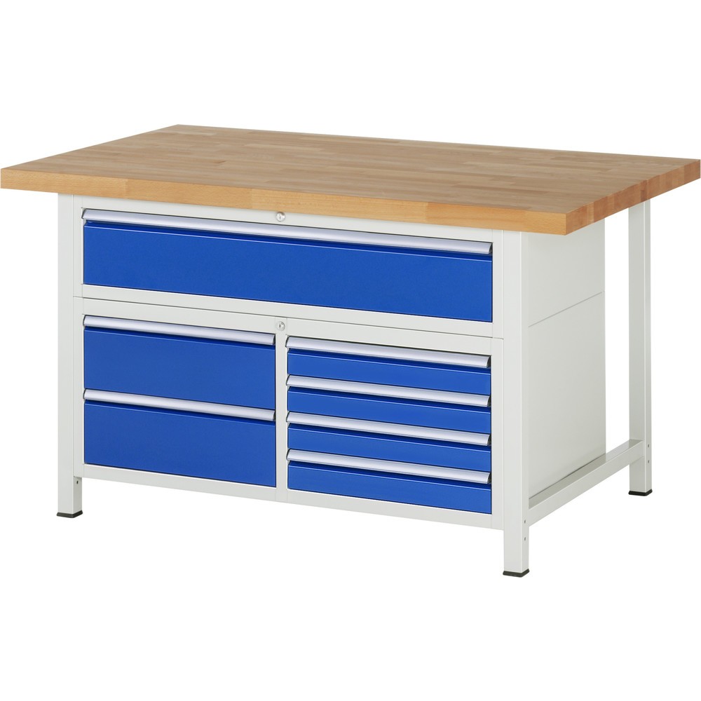 Produktabbildung Nr. 1: RAU Établi série 8000, 1 caisson triple, HxlxP 840 x 1 500 x 900 mm, 7 tiroirs extractibles à 90 % 4 x 90, 3 x 180 mm