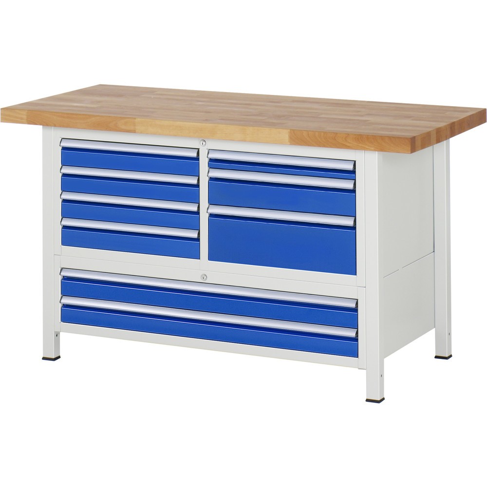 Produktabbildung Nr. 1: RAU Établi série 8000, 1 caisson triple, HxlxP 840-1 040 x 1 500 x 700 mm, 7 tiroirs L + 2 XXL, extraction à 100 %