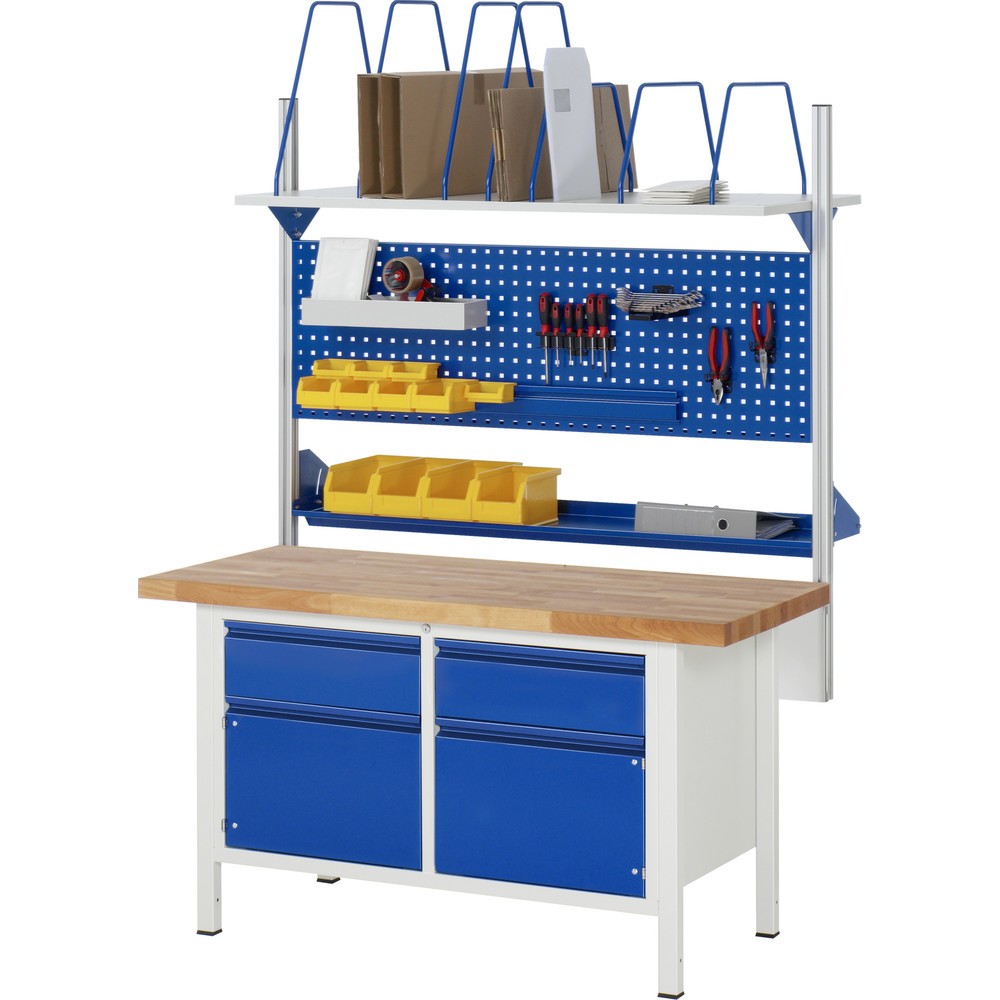 Produktabbildung Nr. 6: RAU Établi série 8000, 1 double caisson, 2 portes battantes, HxlxP 840-1 040 x 1 500 x 700 mm, 2 tiroirs