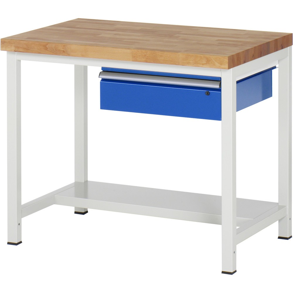 Produktabbildung Nr. 1: RAU Établi série 8000, HxlxP 840- 1 040 x 1 000 x 700 mm, 1 tiroir, 1 tablette profondeur 320 mm