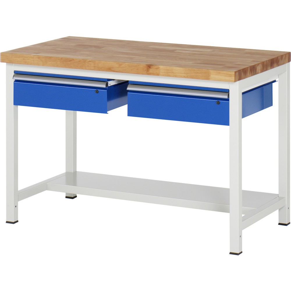 Produktabbildung Nr. 1: RAU Établi série 8000, HxlxP 840-1 040 x 1 250 x 700 mm, 2 tiroirs, 1 tablette profondeur 320 mm