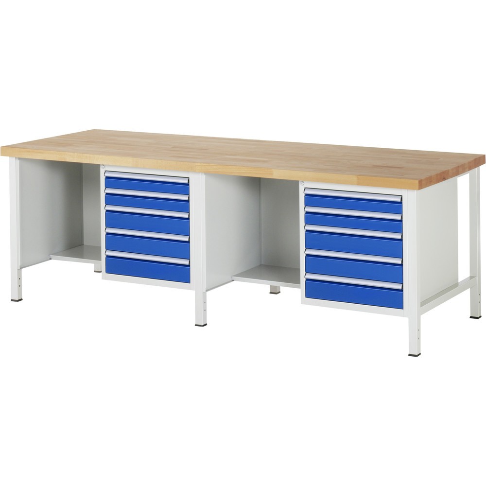 Produktabbildung Nr. 1: RAU Établi série 8000, 2 caissons, HxlxP 840 x 2 500 x 900 mm, 10 tiroirs extractibles à 90 %