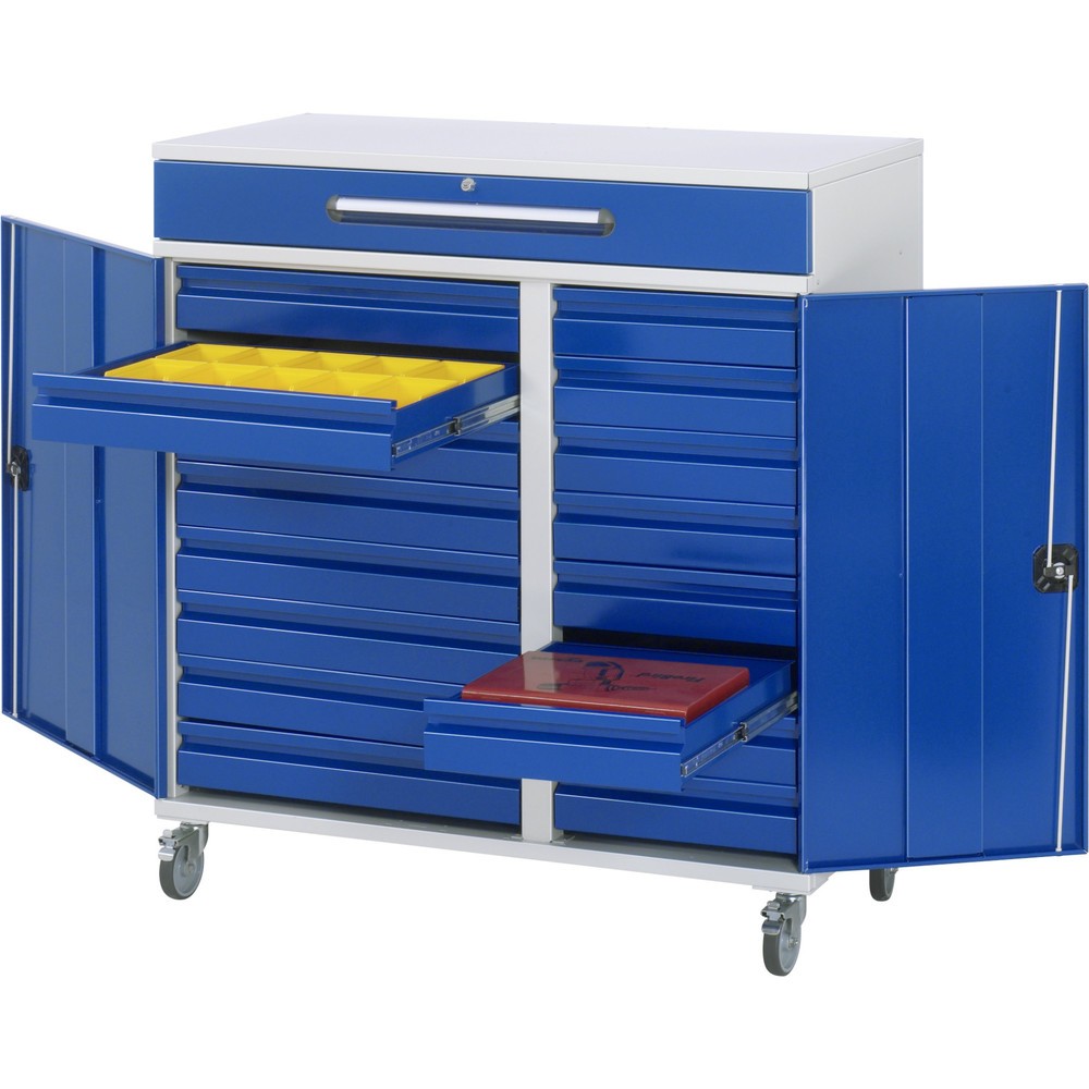 N° de l'image du produit 1 : RAU Pupitre mobile, HxlxP 1 185 x 1 100 x 520 mm, tiroirs 16 x 80, 1 x 120 mm