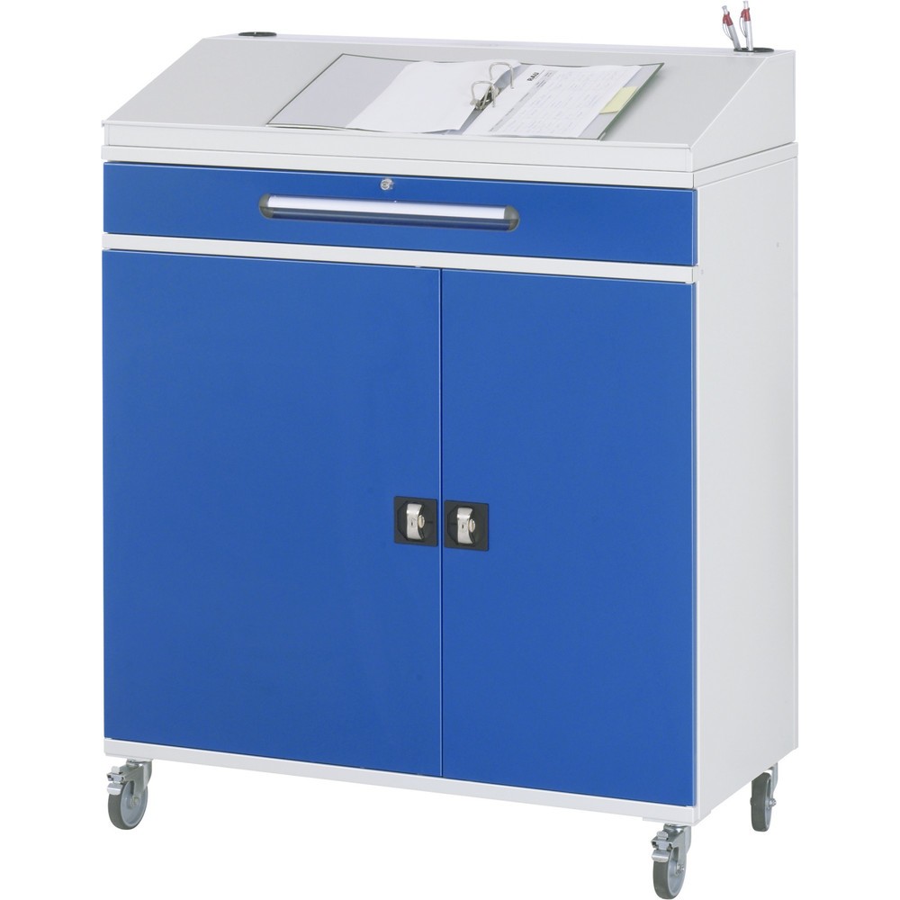 N° de l'image du produit 2 : RAU Pupitre mobile, HxlxP 1 235-1 345 x 1 100 x 520 mm, tiroirs 2 x 80, 1 x 120 mm