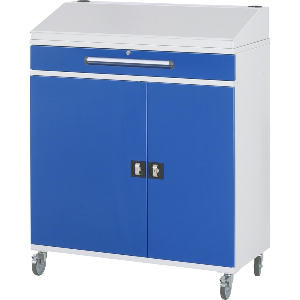 N° de l'image du produit 3 : RAU Pupitre mobile, HxlxP 1 235-1 345 x 1 100 x 520 mm, tiroirs 2 x 80, 1 x 120 mm