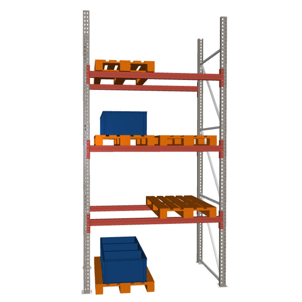 Produktabbildung Nr. 1: Rayonnage à palettes MULTIPAL META, module de base, charge par tablette 2 000 kg, HxlxP 3 800 x 1 825 x 1 100 mm