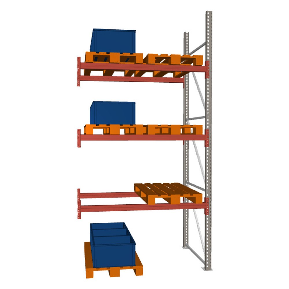 Produktabbildung Nr. 1: Rayonnage à palettes META MULTIPAL, travée auxiliaire, charge par tablette 2 000 kg, 8 emplacements pour palettes, 3,8 m de hauteur