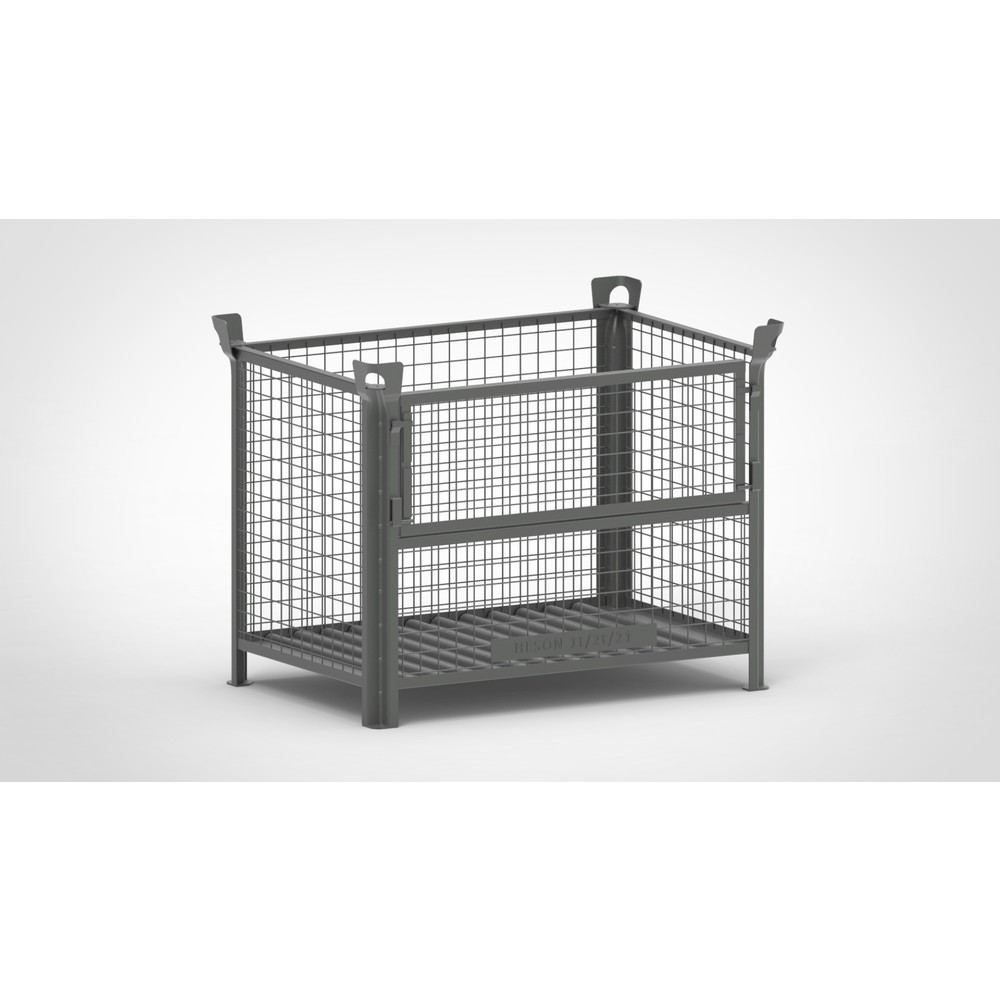 Product afbeelding: Roosterbox HESON®, met ½ roosterklep, gelakt, hxbxd 900 x 1.200 x 800 mm, muisgrijs