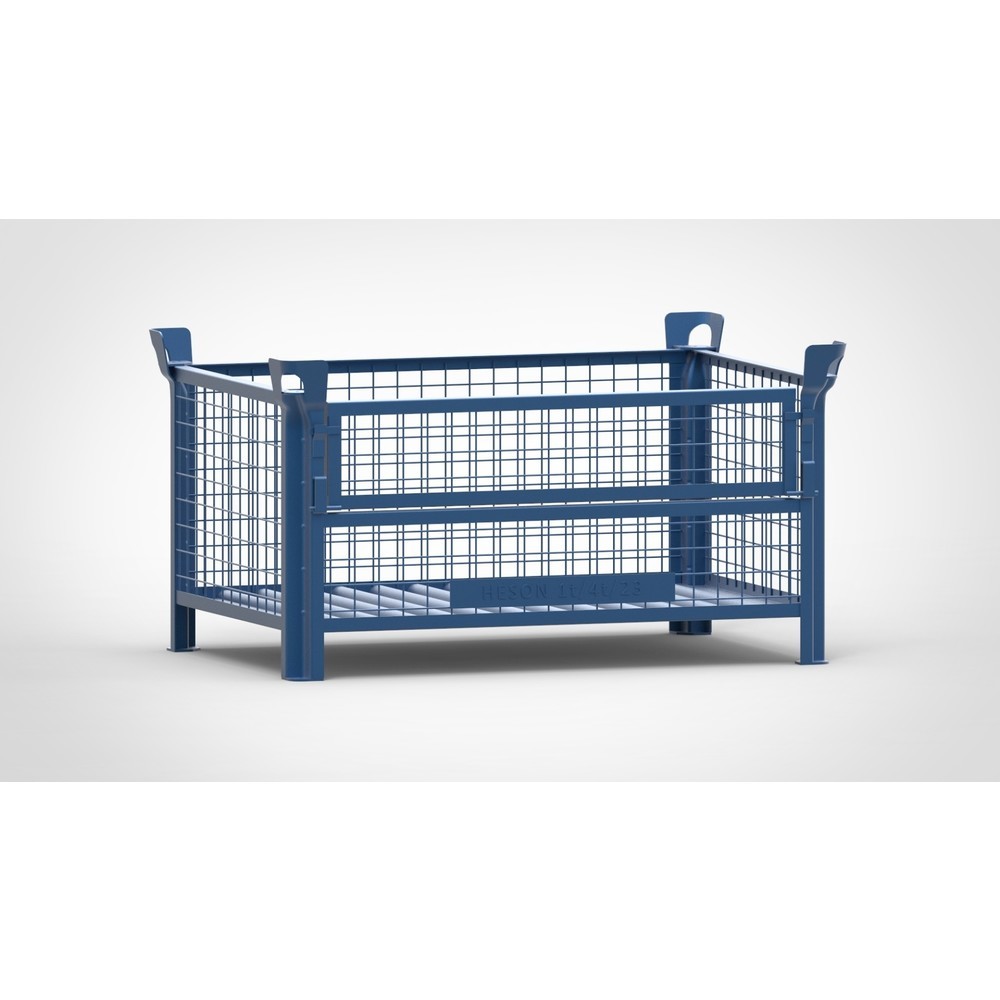 Product afbeelding: Roosterbox HESON®, met ½ roosterklep, gelakt, hxbxd 600 x 1.200 x 800 mm, gentiaanblauw