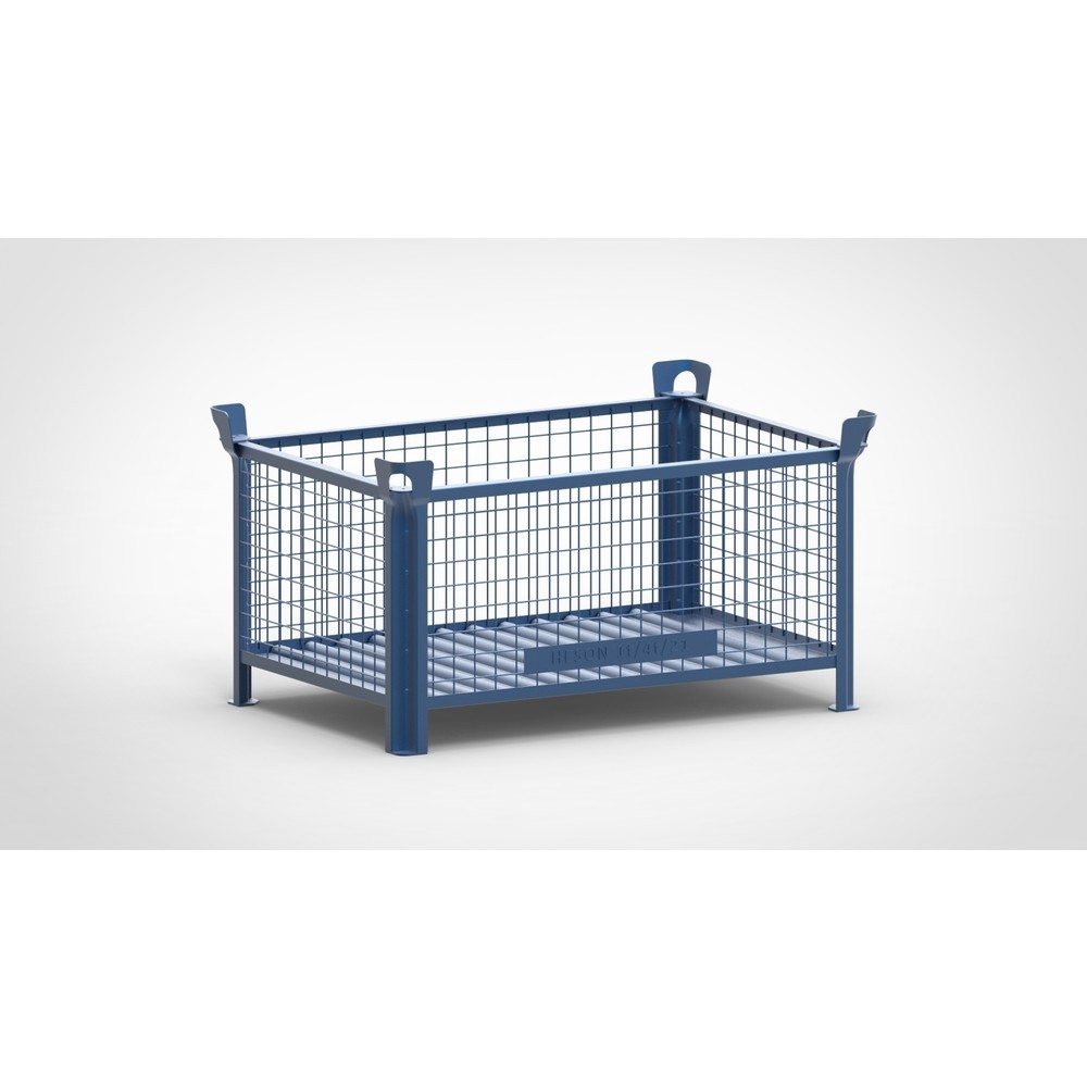 Product afbeelding: Roosterbox HESON®, vaste wanden, gelakt, hxbxd 600 x 1.200 x 800 mm, gentiaanblauw