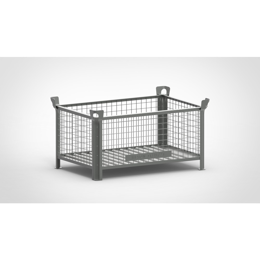 Product afbeelding: Roosterbox HESON®, vaste wanden, gelakt, hxbxd 600 x 1.200 x 800 mm, muisgrijs