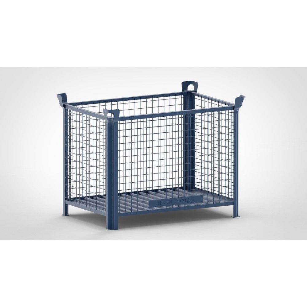 Product afbeelding: Roosterbox HESON®, vaste wanden, gelakt, hxbxd 900 x 1.200 x 800 mm, gentiaanblauw