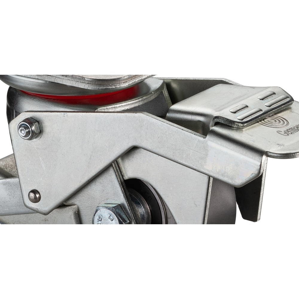 Roue TE 125/50-75/4 K – Diamètre 125 Mm, Largeur 50 Mm – Capacité 450 Kg – Roulement à Billes – Aluminium Et Polyuréthane Rouge