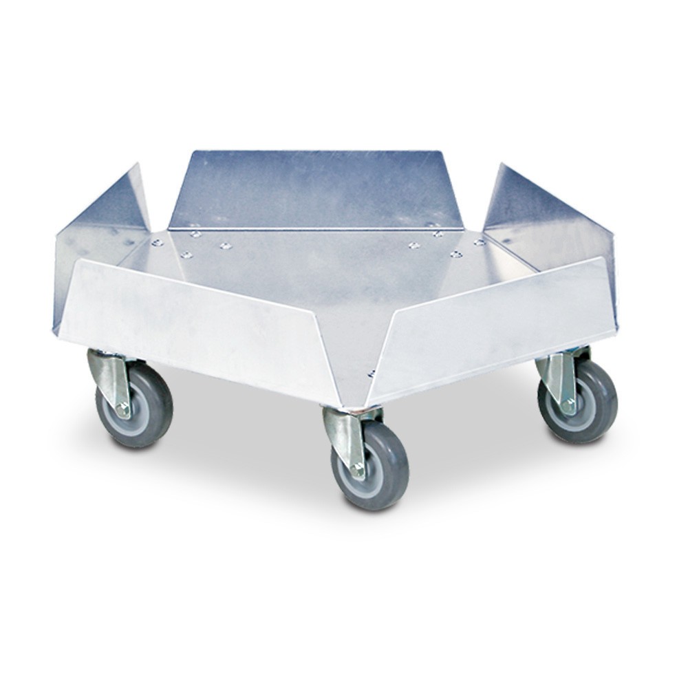 Produktabbildung Nr. 1: Rouleur de transport pour poubelles rondes jusqu'à 100 litres, capacité de charge 250 kg, acier inoxydable
