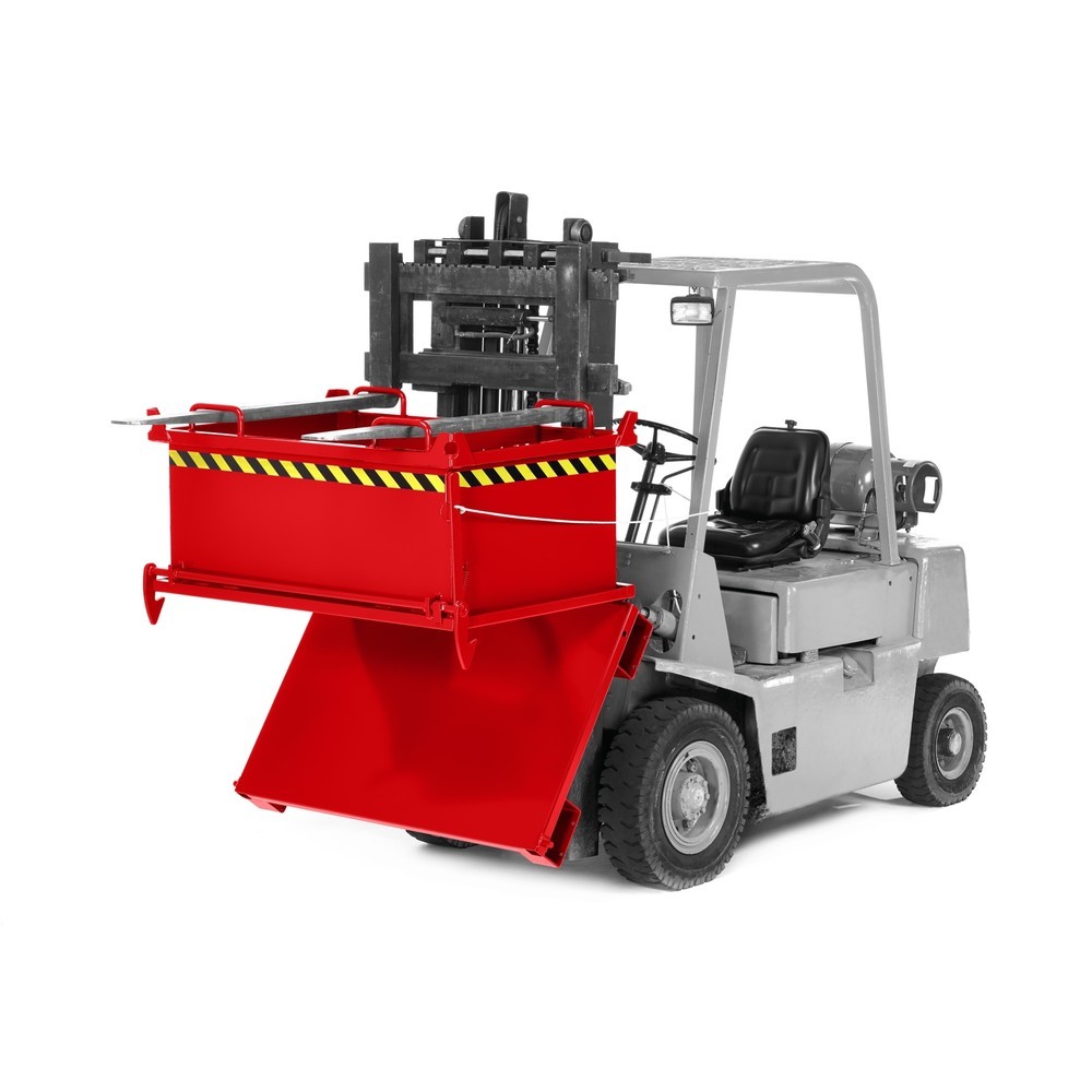 N° de l'image du produit 2 : RR-Industrietechnik® Benne à fond basculant type RBB, volume 0,5 m³, RAL 3000 rouge feu