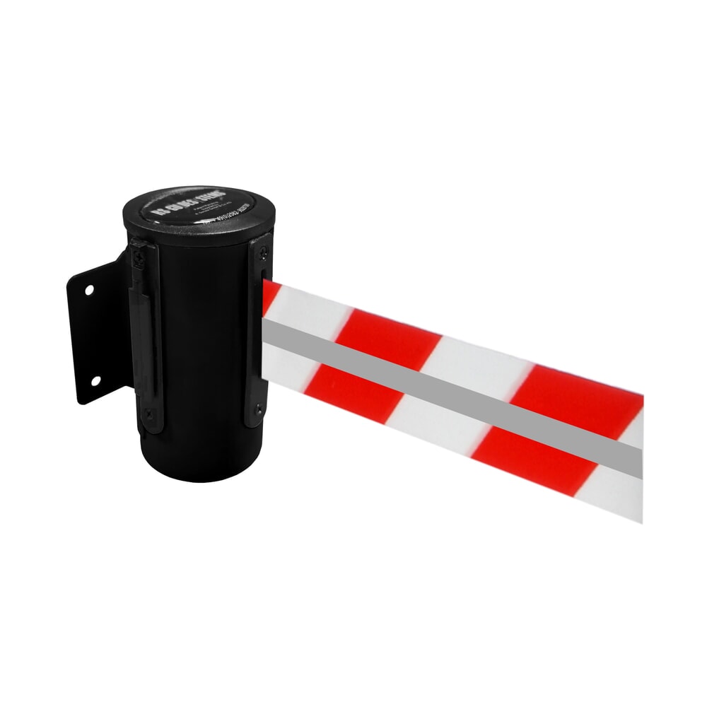 Product afbeelding: RS-GUIDESYSTEMS® bandcassette GLW 25-J REFLECTO, wandmontage, lengte 4 m, breedte 50 mm, behuizing zwart, lint rood/wit