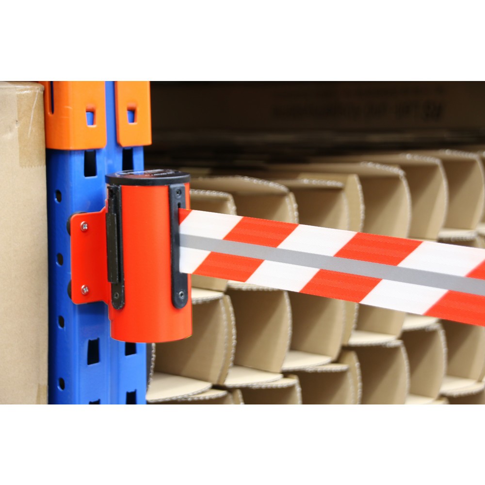 Productafbeelding nr. 4: RS-GUIDESYSTEMS® bandcassette GLW 25-D REFLECTO, wandmontage, lengte 4 m, breedte 50 mm, behuizing rood, lint rood/wit
