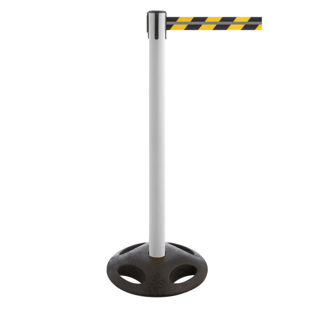 Produktabbildung Nr. 1: RS-GUIDESYSTEMS® afzetpaal met lint GLA 25-M REFLECTO, lengte 3,5 m, breedte 50 mm, paal wit, lint zwart/geel