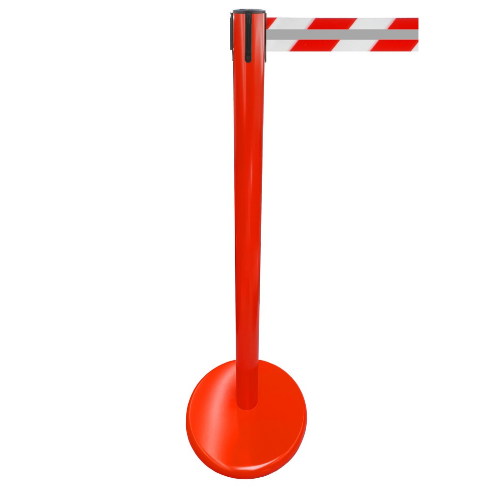 Produktabbildung Nr. 1: RS-GUIDESYSTEMS® afzetpaal met lint GLA 45-D REFLECTO, lengte 2,3 m, breedte 50 mm, paal rood, lint rood/wit