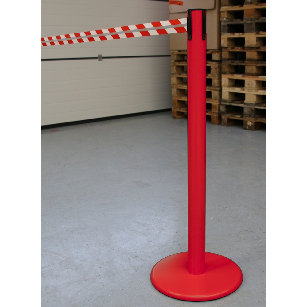Produktabbildung Nr. 4: RS-GUIDESYSTEMS® afzetpaal met lint GLA 45-D REFLECTO, lengte 2,3 m, breedte 50 mm, paal rood, lint rood/wit
