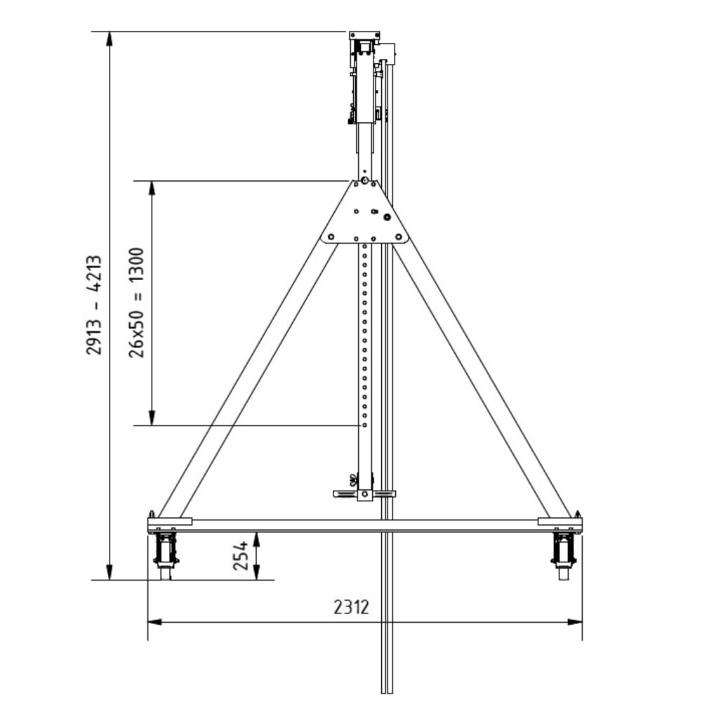 Productafbeelding nr. 2: SCHILLING aluminium portaalkraan met splitsbare traverse, verrijdbaar, totale hoogte max. 4.270 mm, draagvermogen 500 kg
