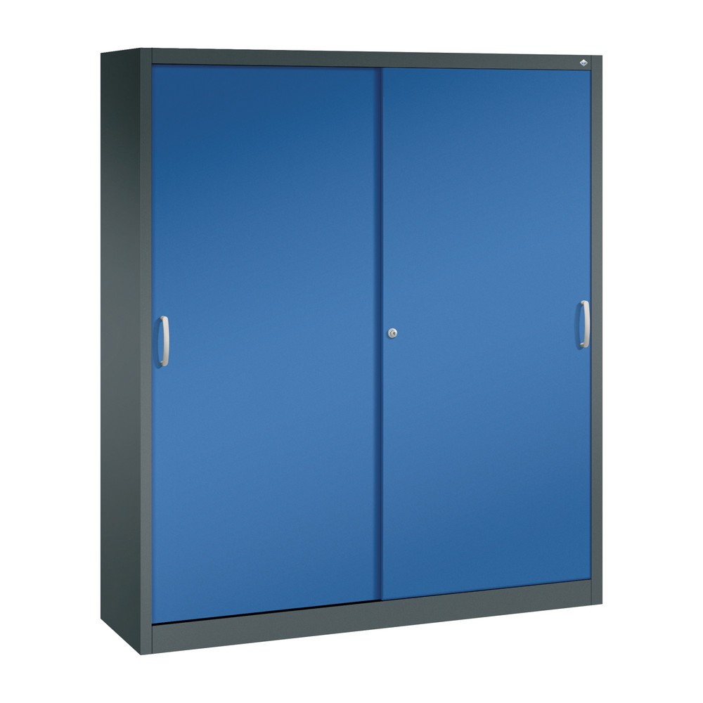 Product afbeelding: Schuifdeurkast hxbxd 1.950 x 1.600 x 400 mm, antracietgrijs, gentiaanblauw