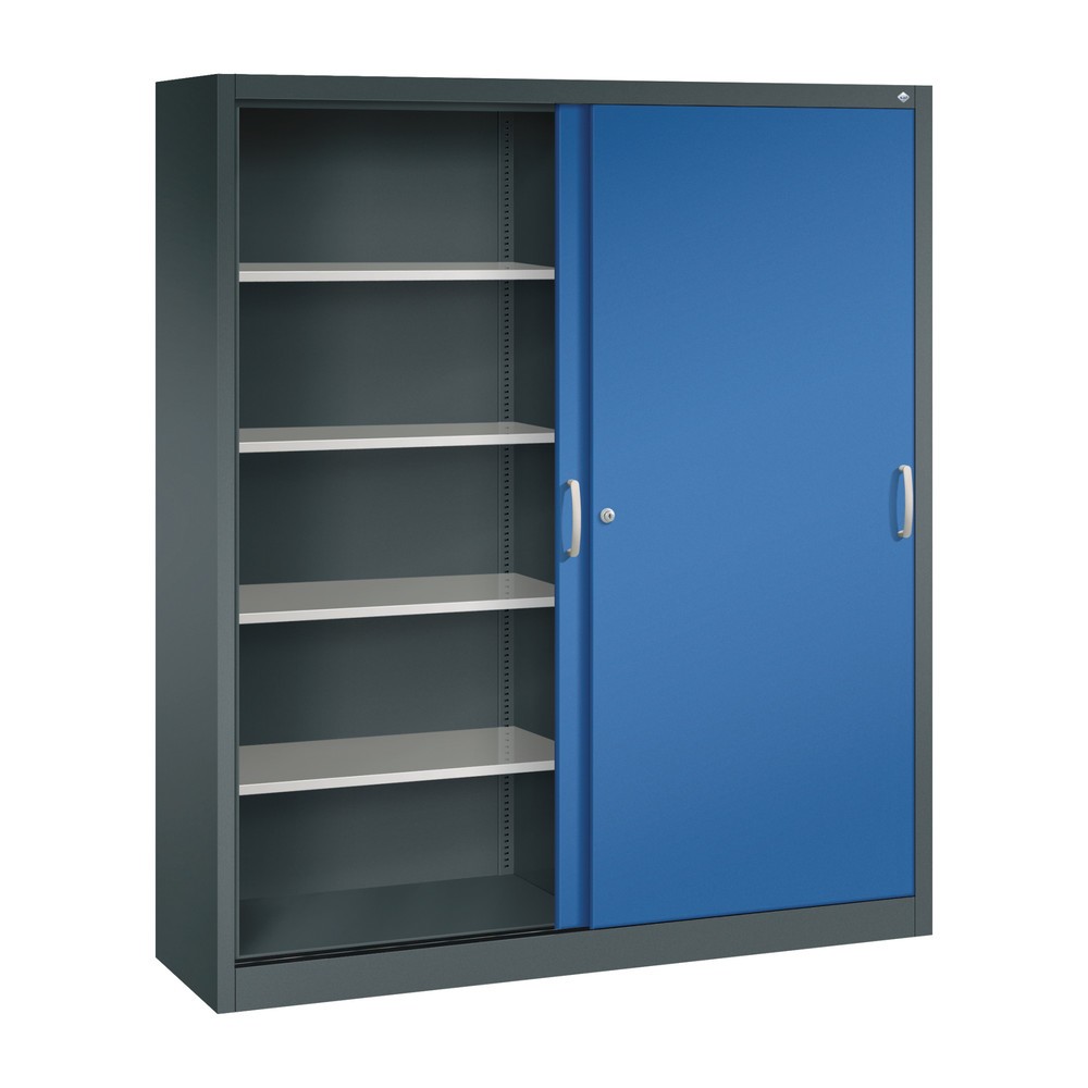 Produktabbildung Nr. 3: Schuifdeurkast hxbxd 1.950 x 1.600 x 400 mm, antracietgrijs, gentiaanblauw