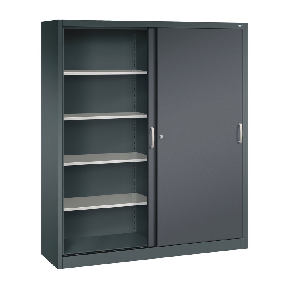 Produktabbildung Nr. 3: Schuifdeurkast hxbxd 1.950 x 1.600 x 400 mm, antracietgrijs, zwartgrijs