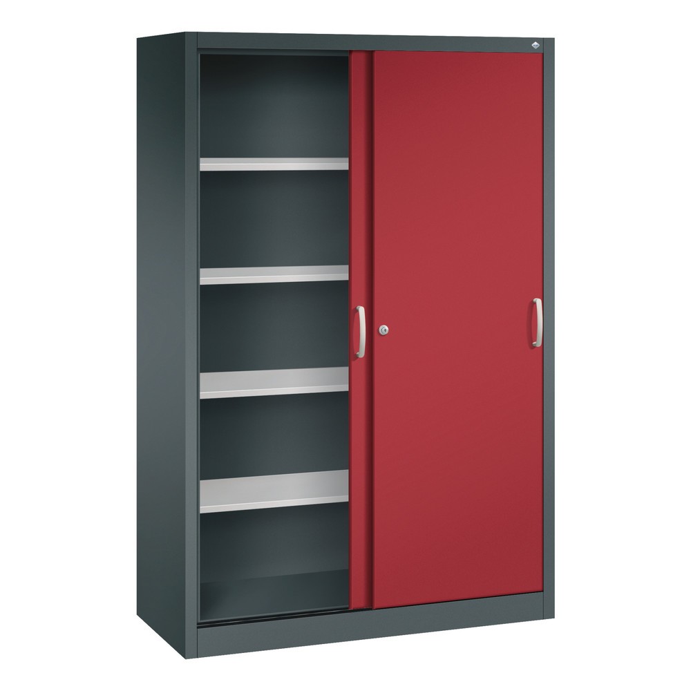 Produktabbildung Nr. 3: Schuifdeurkast, 1.950 x 1.200 x 500 mm, antracietgrijs, robijnrood