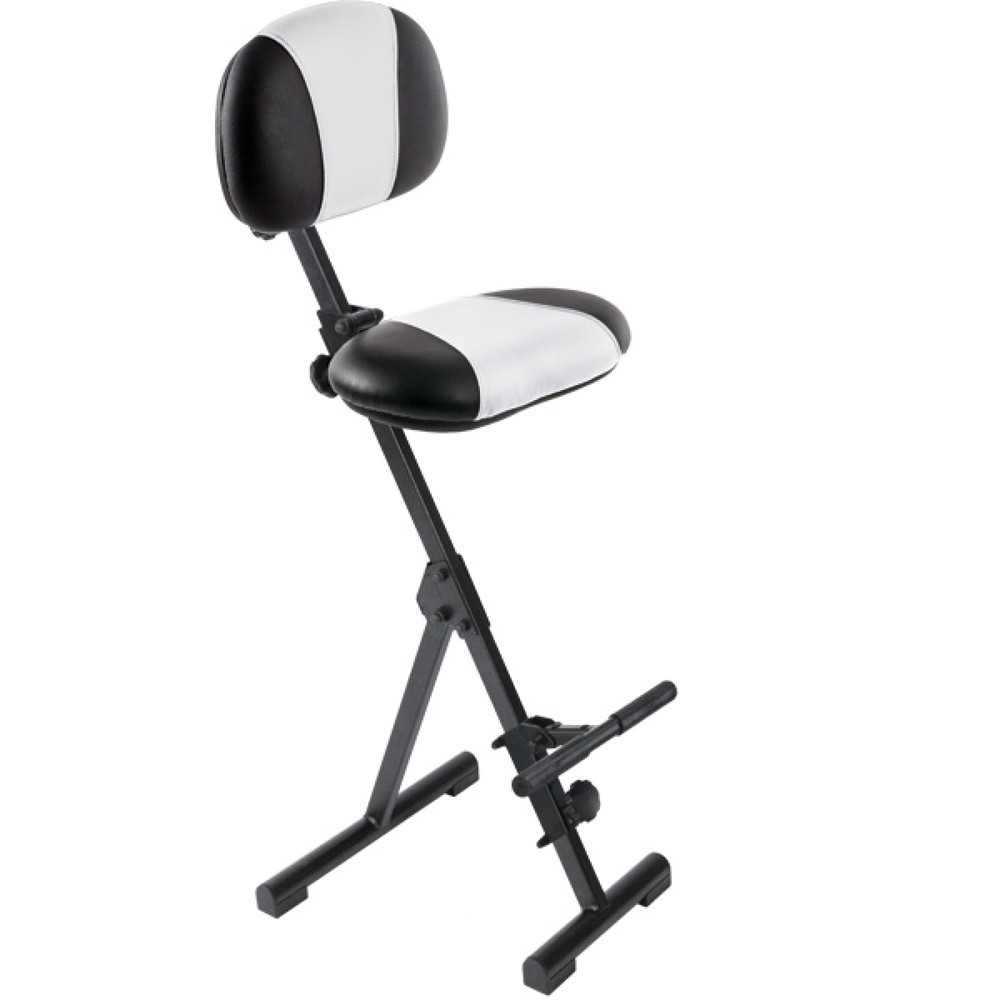 N° de l'image du produit 1 : Siège assis-debout avec dossier, pliable, hauteur d’assise 540-900 mm, similicuir, avec aide à la montée, noir/blanc