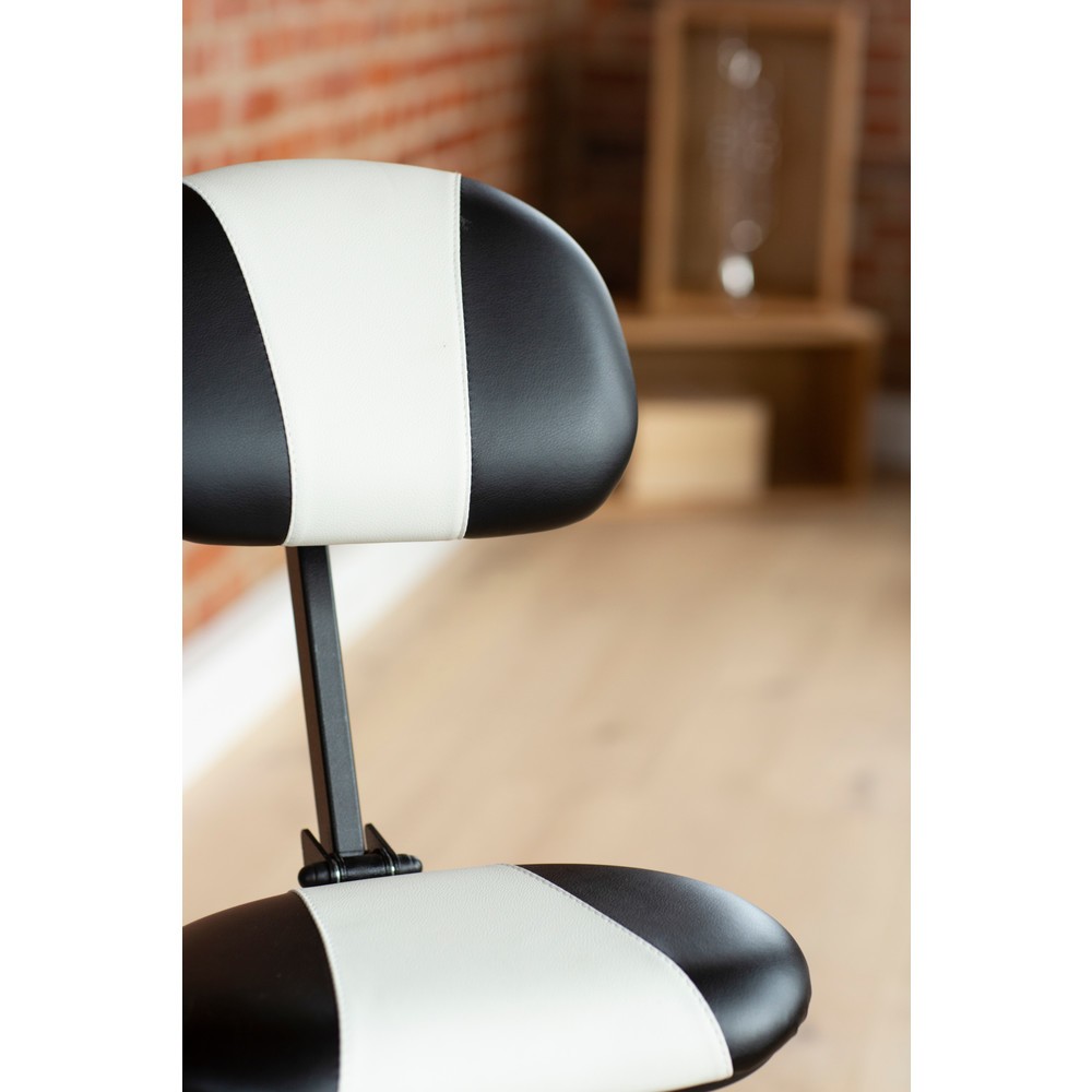 N° de l'image du produit 2 : Siège assis-debout avec dossier, pliable, hauteur d’assise 540-900 mm, similicuir, avec aide à la montée, noir/blanc