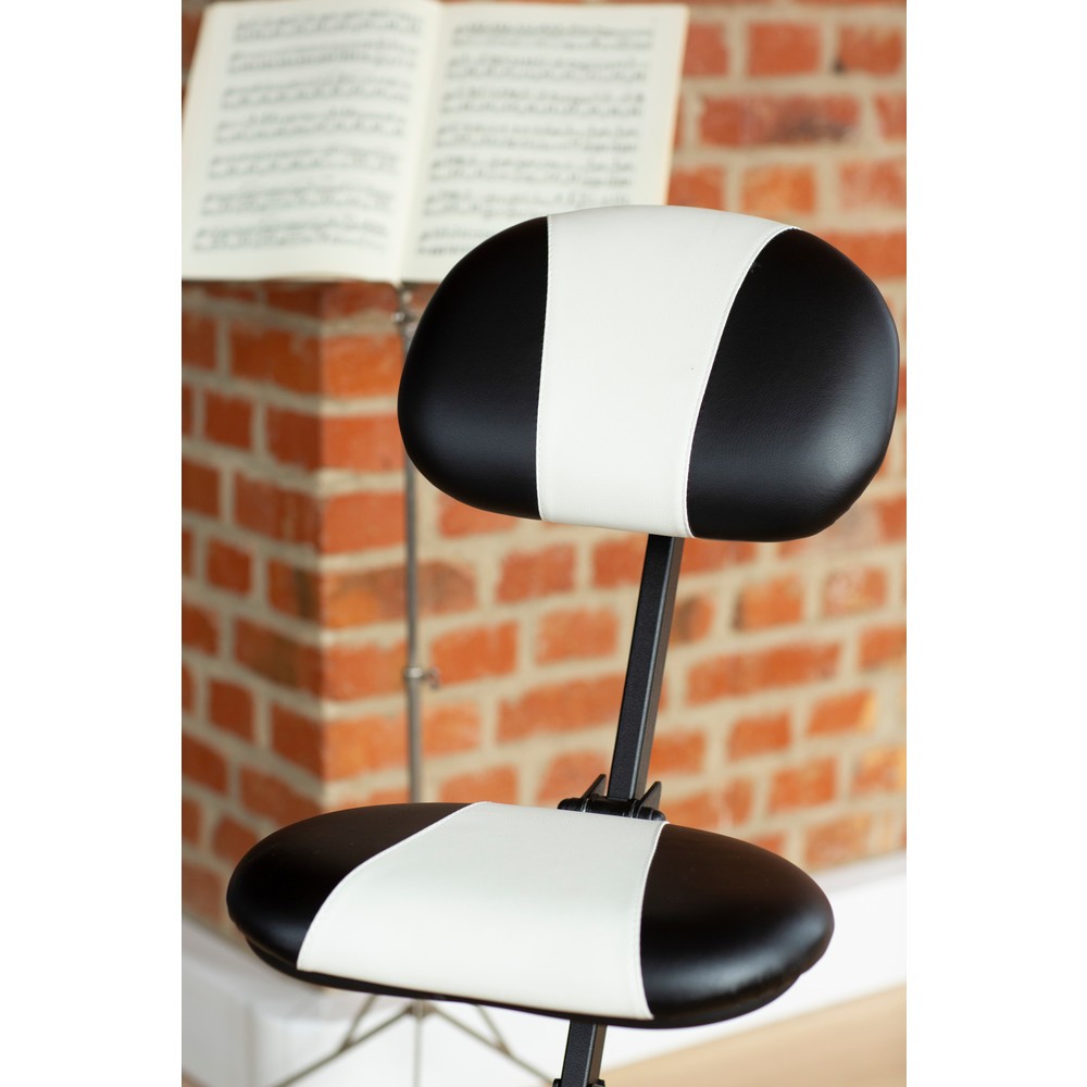 N° de l'image du produit 3 : Siège assis-debout avec dossier, pliable, hauteur d’assise 540-900 mm, similicuir, avec aide à la montée, noir/blanc