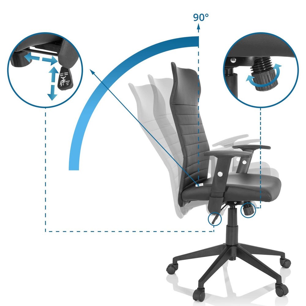 Produktabbildung Nr. 10: Siège de bureau / fauteuil de direction hjh OFFICE ARTON 30 similicuir, noir