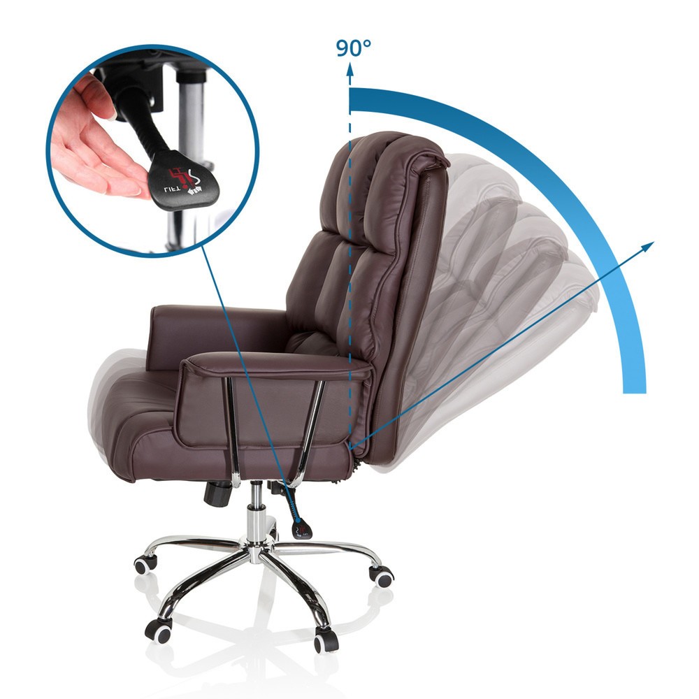 N° de l'image du produit 2 : Siège de bureau / fauteuil de direction hjh OFFICE COMMANDER PU similicuir, marron