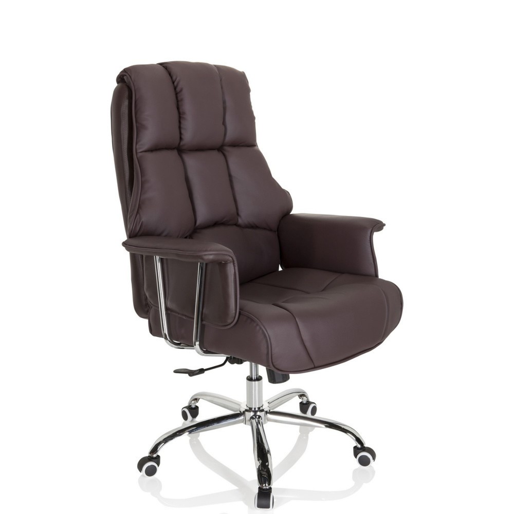 N° de l'image du produit 1 : Siège de bureau / fauteuil de direction hjh OFFICE COMMANDER PU similicuir, marron