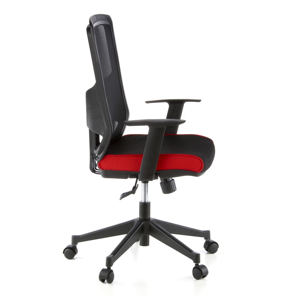 N° de l'image du produit 3 : Siège de bureau / fauteuil de direction hjh OFFICE LAVITA tissu, noir/rouge