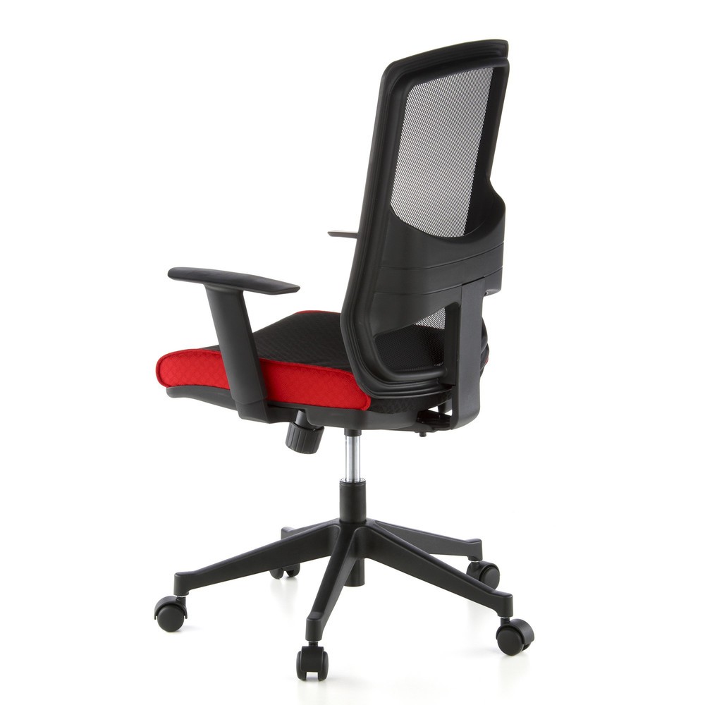 N° de l'image du produit 7 : Siège de bureau / fauteuil de direction hjh OFFICE LAVITA tissu, noir/rouge