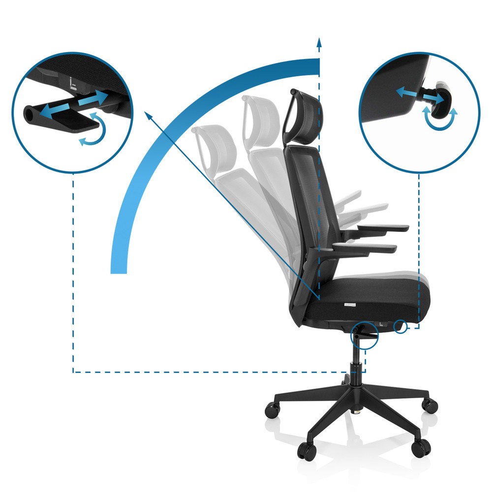 Produktabbildung Nr. 10: Siège de bureau / siège pivotant hjh OFFICE ARCEO B tissu/maille, noir
