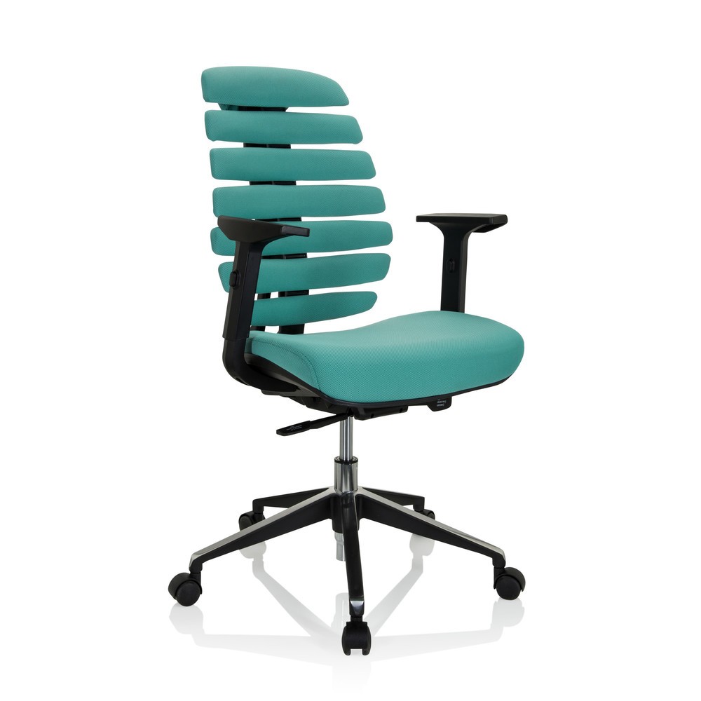 N° de l'image du produit 4 : Siège de bureau / siège pivotant hjh OFFICE ERGO LINE II tissu, turquoise
