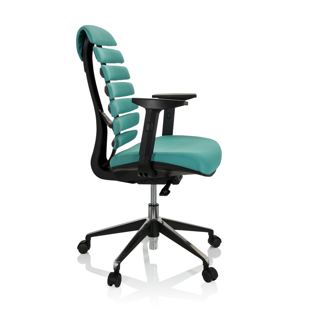 N° de l'image du produit 5 : Siège de bureau / siège pivotant hjh OFFICE ERGO LINE II tissu, turquoise