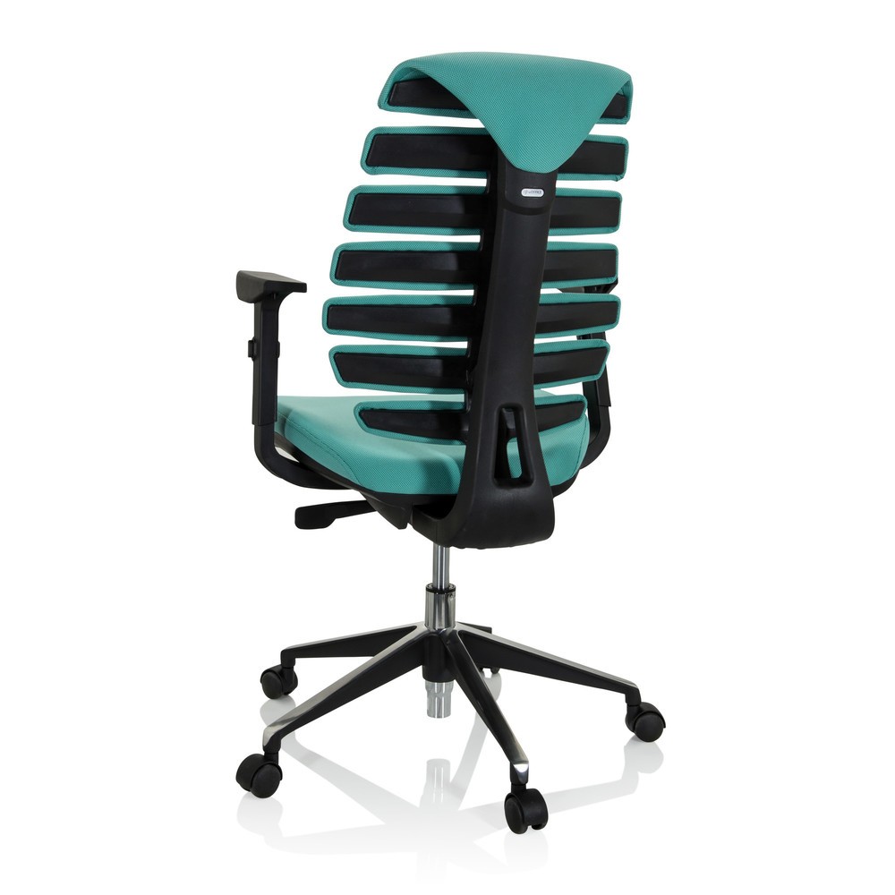N° de l'image du produit 8 : Siège de bureau / siège pivotant hjh OFFICE ERGO LINE II tissu, turquoise