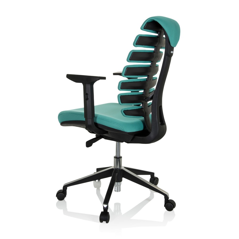 N° de l'image du produit 9 : Siège de bureau / siège pivotant hjh OFFICE ERGO LINE II tissu, turquoise
