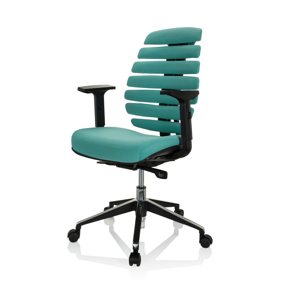 N° de l'image du produit 11 : Siège de bureau / siège pivotant hjh OFFICE ERGO LINE II tissu, turquoise