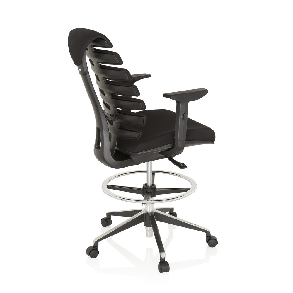 N° de l'image du produit 4 : Siège de bureau / siège pivotant hjh OFFICE ERGO LINE II WORK tissu, noir